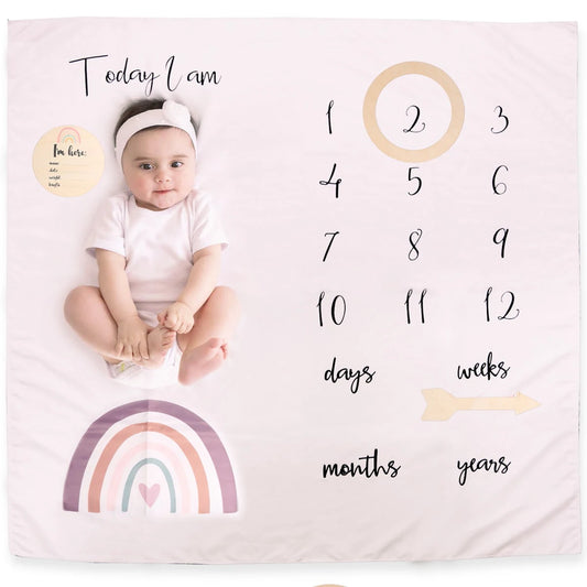 Ylsteed Newborn Milestone Blankets Baby Monthly Growth Souvenirs