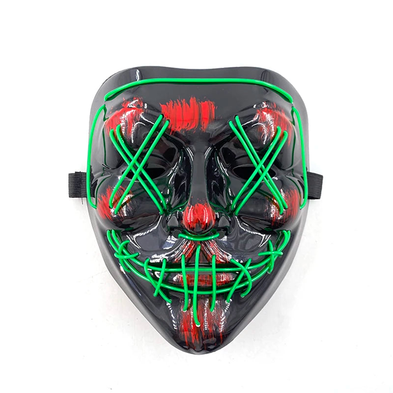 Wireless Scary Glowing Mask LED Luminous Purge Mask Halloween Horror