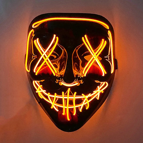 Wireless Scary Glowing Mask LED Luminous Purge Mask Halloween Horror