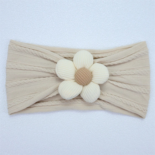 New Flower Nylon Girl Hairband Elastic Soft Baby Headband for Children
