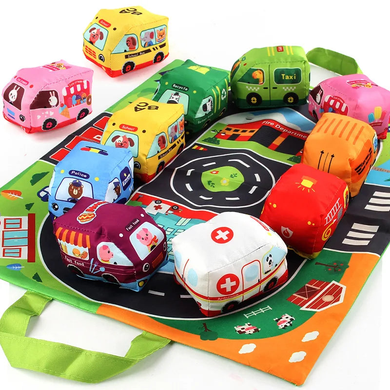 Soft Fabric Car Toy for Babies - Tear-Resistant Cloth Book with