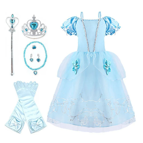 Rapunzel Dress for Girls Cinderella Belle Dress Up Fantasy Children