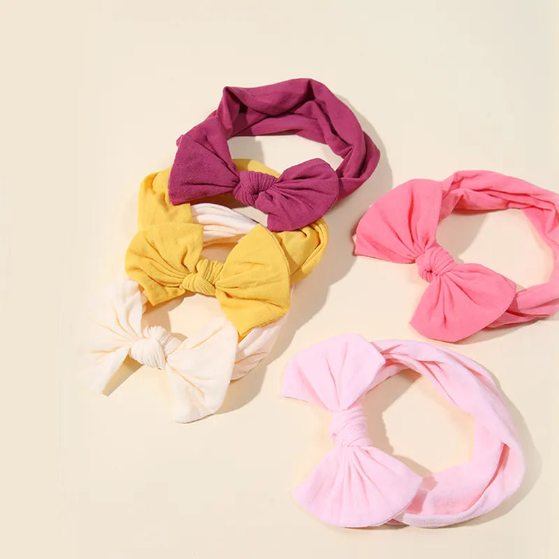 5Pcs Cute Bows Baby Headband Soft Elastic Baby Girl Hair Bands For
