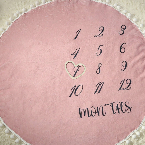 Ylsteed Flannel Month Milestone Blanket Baby First Year Calendar