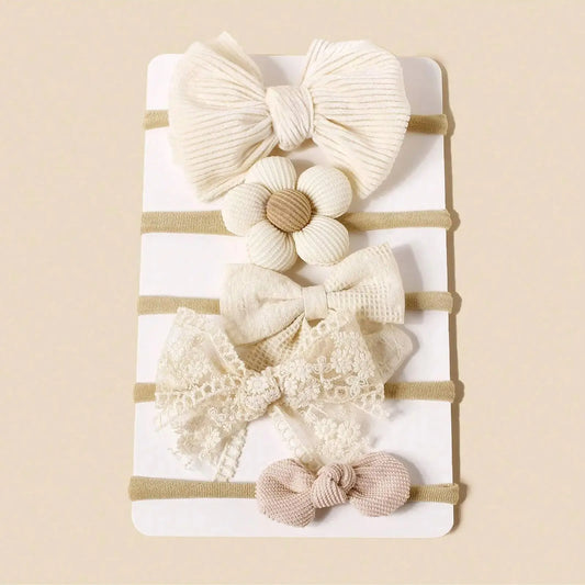 5 pcs different flower shaped baby headbands sweet and lovely floral