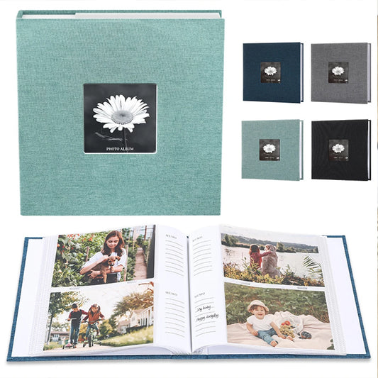 Linen Cover Photo Album 6Inch 200 Sheets Photo Album With Pockets for
