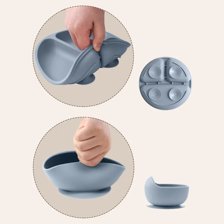 8PCS/Set BPA Free Silicone Baby Feeding Set Sucker Bowl Dishes Plate