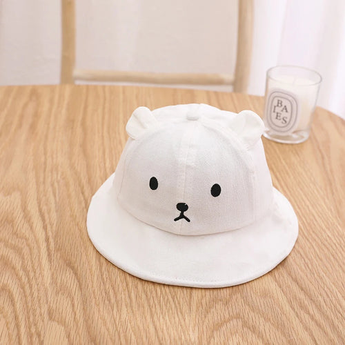 Cute Bear Baby Bucket Hat With Ears Boy Girl Cotton Kids Sun Hat