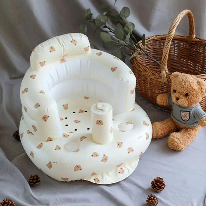 Baby Inflatable Sofa Children Puff Portable Bath Chairs PVC