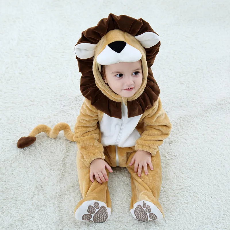Cartoon Little King of Beasts Lion Costume Romper Jumpsuit for Baby