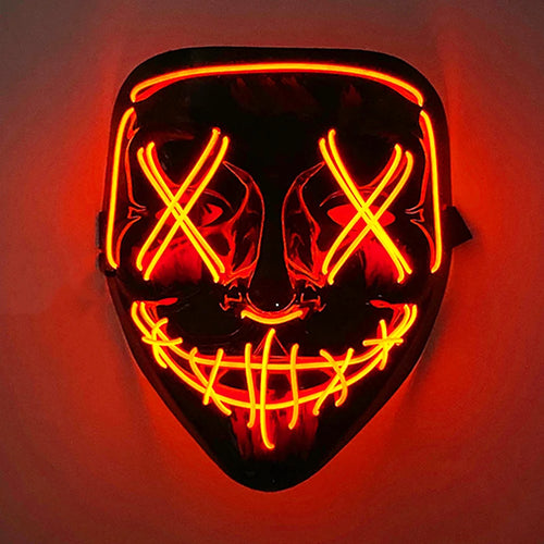 Wireless Scary Glowing Mask LED Luminous Purge Mask Halloween Horror