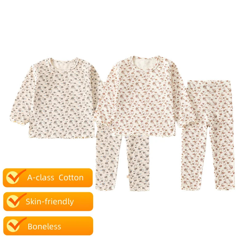 2025 Korean Trendy Infant Girls Clothes Set 0-4Y Cute Floral Boneless
