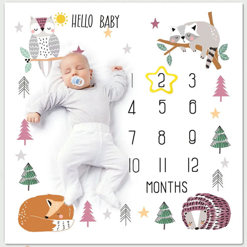 Ylsteed Newborn Milestone Blankets Baby Monthly Growth Souvenirs