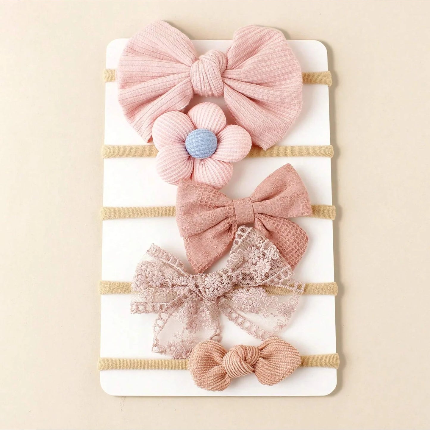 5 pcs different flower shaped baby headbands sweet and lovely floral