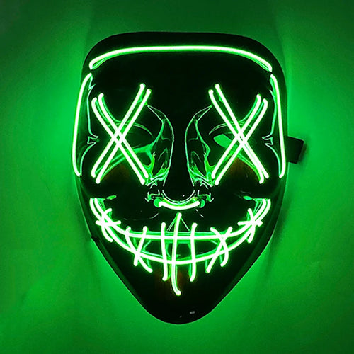Wireless Scary Glowing Mask LED Luminous Purge Mask Halloween Horror