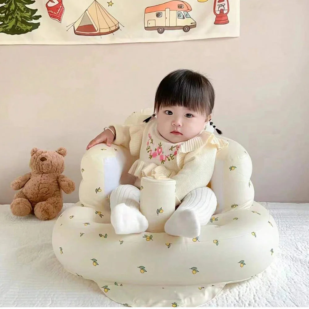 Infant Shining Baby Inflatable Sofa Children Puff Portable Bath Chairs