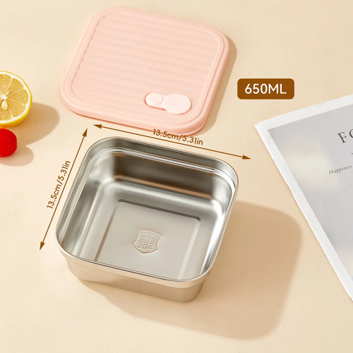 WORTHBUY Portable 304 Stainless Steel Lunch Box For Kids Students